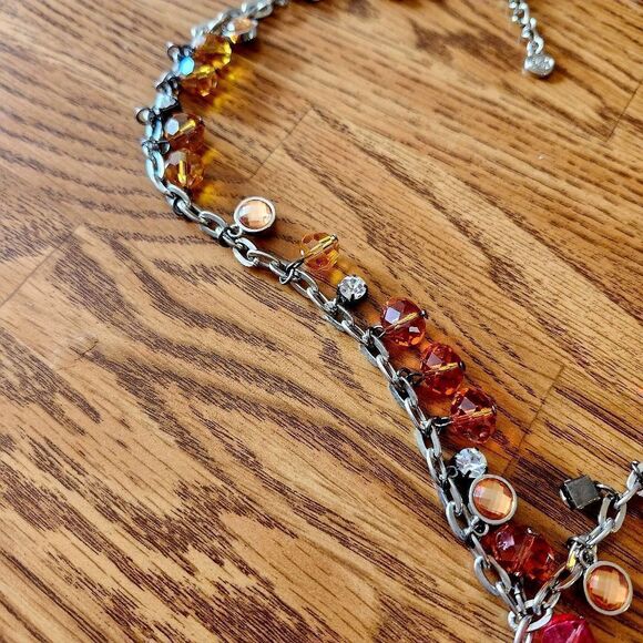 VERA WANG Y Drop Crystal Long Length Necklace STATEMENT MAKING - Picture 5 of 14